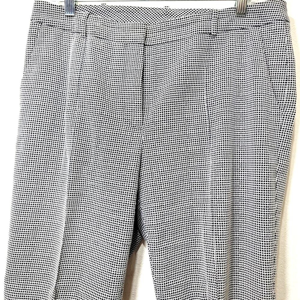 Hugo Boss Acrila Pants 6 White Black Check Slacks Texture Business Corpcore